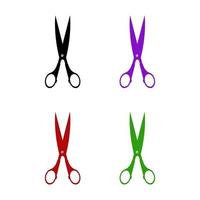 Set Of Scissor On White Background vector