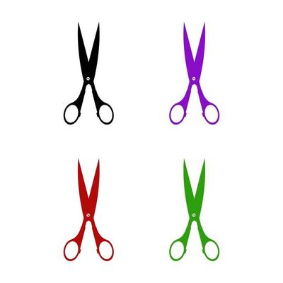 Set Of Scissor On White Background