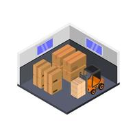 Isometric Warehouse On White Background vector