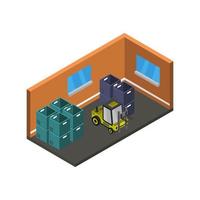 Isometric Warehouse On White Background vector