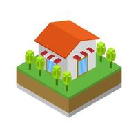 Isometric Shop On White Background vector