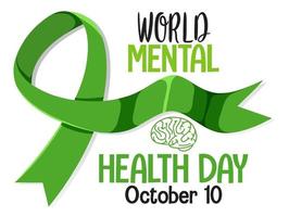 World Mental Health Day banner or logo isolated on white background vector