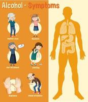 efectos de la infografía de información sobre el alcohol vector