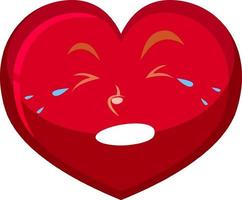 Heart cartoon character with facial expression vector