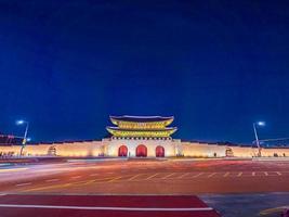 Gyeongbokgung palace landmark of Seoul city in South Korea photo