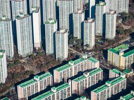 Aerial view of Seoul City, South Korea photo