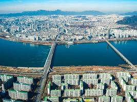 vista aérea de la ciudad de seúl, corea del sur foto