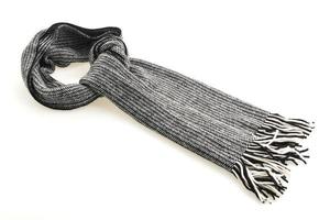 Gray scarf on white background photo