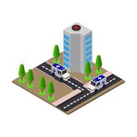 Isometric Hospital On White Background vector