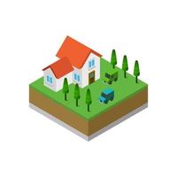 Isometric House On White Background vector