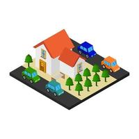 Isometric House On White Background vector