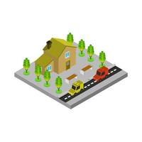 Isometric House On White Background vector