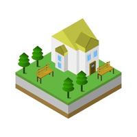 Isometric House On White Background vector