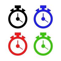 Set Of Stopwatch On White Background vector