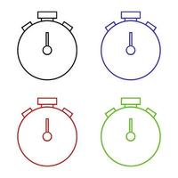 Set Of Stopwatch On White Background vector