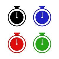 Set Of Stopwatch On White Background vector