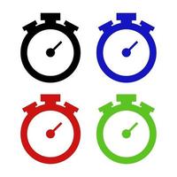 Set Of Stopwatch On White Background vector