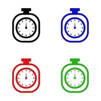 Set Of Stopwatch On White Background vector