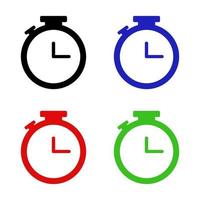 Set Of Stopwatch On White Background vector