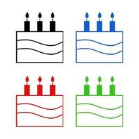 Set Of Cake On White Background vector