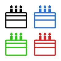 Set Of Cake On White Background vector