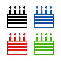 Set Of Cake On White Background vector