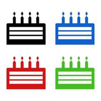 Set Of Cake On White Background vector