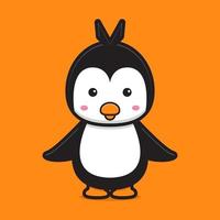 Cute penguin mascot character cartoon vector icon illustration