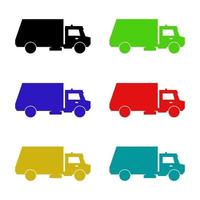 Garbage Truck On White Background vector