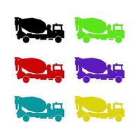 Concrete Mixer On White Background vector