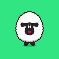 cute happy sheep mascot character vector