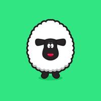 cute happy sheep mascot character vector