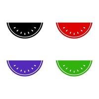 Set Of Watermelon On White Background vector