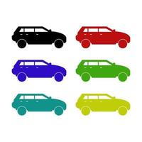 conjunto de coche sobre fondo blanco vector