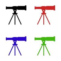 Telescope Set On White Background vector