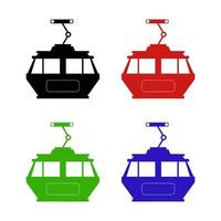 Set Of Cable Car On White Background vector