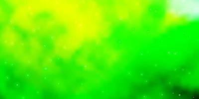 Light Green, Yellow vector background with small and big stars.