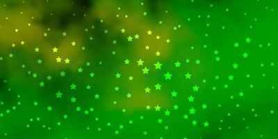 Dark Green, Yellow vector pattern with abstract stars.