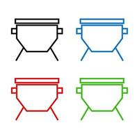 Cauldron Set On White Background vector