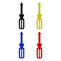 Screwdriver Set On White Background vector