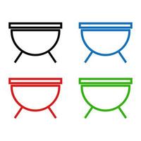 Cauldron Set On White Background vector