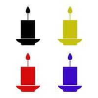 Set Of Candle On White Background vector