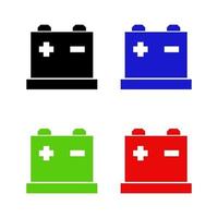 Set Of Car Battery On White Background vector