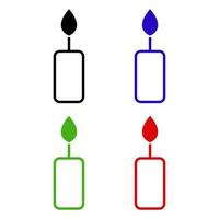 Set Of Candle On White Background vector