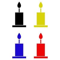 Set Of Candle On White Background vector