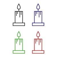 Set Of Candle On White Background vector