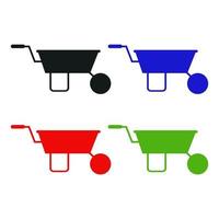 Set Of Wheelbarrow On White Background vector