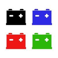 Set Of Car Battery On White Background vector