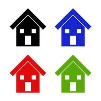 Set Of House On White Background vector