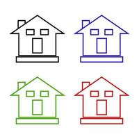 Set Of House On White Background vector